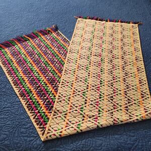 Handmade Multicolor Table Bed Console Dresser Runner Embroidery Geometric Linens